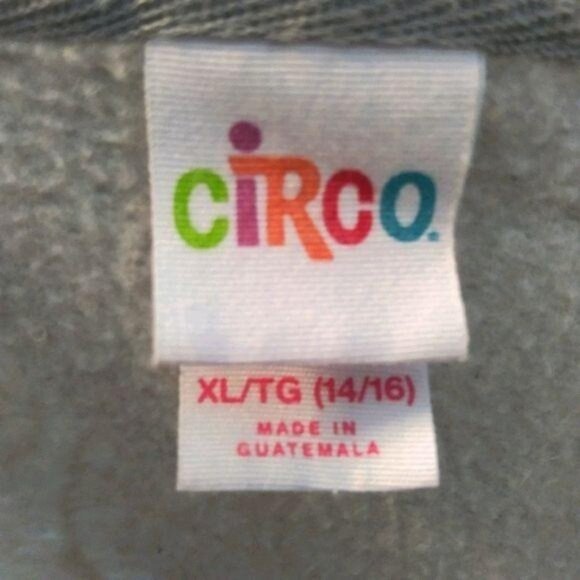 Circo Size X-Large (14/16) Sweatshirt Hooded Full-Zip Cat Print Gray Cozy Comfy - Picture 6 of 6